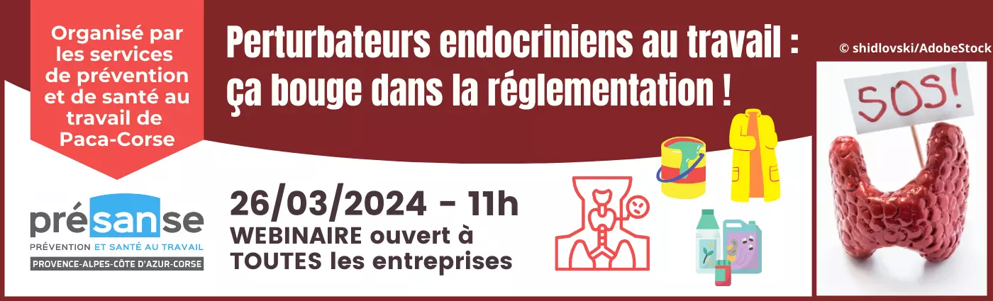 Webinaire "Perturbateurs endocriniens au travail : ça bouge dans la réglementation ! "