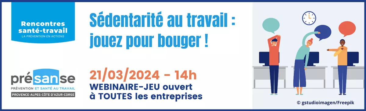 Webinaire "Sédentarité au travail : jouez et bougez"